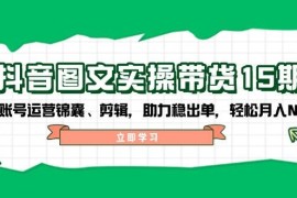 2025最新（14038期）抖音图文实操带货15期，含账号运营锦囊、剪辑，助力稳出单，轻松月入N万01-23中创网