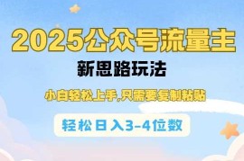 热门项目2025公双号流量主新思路玩法，小白轻松上手，只需要复制粘贴，轻松日入3-4位数01-17冒泡网