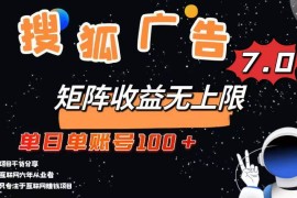 每日（14433期）最新搜狐广告变现项目，单日单账号100+，可矩阵无限放大03-06中创网