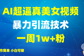 手机创业2025AI超逼真美女视频暴力引流，一周1w+粉，操作简单小白可做，躺赚视频收益03-11福缘网