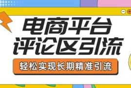 手机创业电商平台评论区引流，从基础操作到发布内容，引流技巧，轻松实现长期精准引流02-09冒泡网