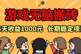 2024最新（13456期）老款游戏无脑搬砖，每天收益1000+长期稳定的项目11-25中创网