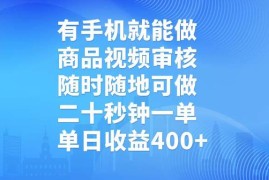 手机项目（14446期）有手机就能做，商品视频审核，随时随地可做，二十秒钟一单，单日收益400+03-07中创网