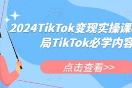 实战2024TikTok变现实操课程，入局TikTok必学内容12-05冒泡网