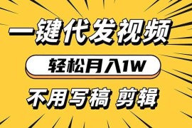 简单项目（13523期）轻松月入1W不用写稿剪辑一键视频代发新手小白也能轻松操作12-01中创网