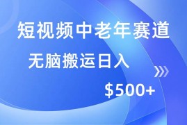 赚钱项目（14254期）短视频中老年赛道，操作简单，多平台收益，无脑搬运日入500+02-20中创网