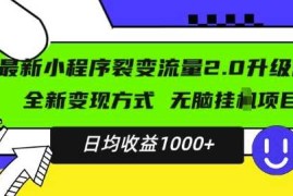 每天最新小程序升级版项目，全新变现方式，小白轻松上手，日均稳定1k【揭秘】11-27冒泡网