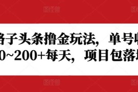 实战野路子头条撸金玩法，单号收益20~200+每天，项目包落地11-27冒泡网