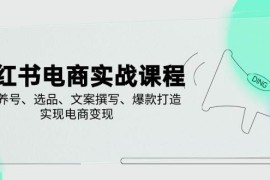 手机创业小红书电商实战课程，详解养号、选品、文案撰写、爆款打造，实现电商变现03-17福缘网