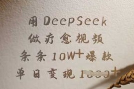 赚钱项目用DeepSeek做疗愈视频，条条10W+爆款，单日变现多张03-11冒泡网