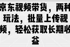 简单项目京东视频带货，两种玩法，批量上传视频，轻松获取长期收益02-22冒泡网