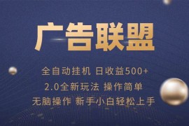 热门项目（13471期）广告联盟全自动运行，单机日入500+项目简单，无繁琐操作11-26中创网