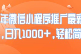 2025最新（14032期）25年微信小程序推广最新玩法，日入1000+，轻松简单01-23中创网