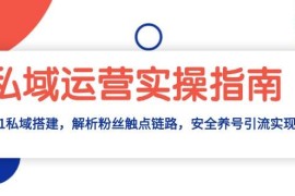 每日私域运营实操指南：从0-1私域搭建，解析粉丝触点链路，安全养号引流变现11-22福缘网