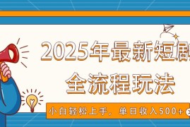 2025最新2025年最新短剧玩法，全流程实操，小白轻松上手，视频号抖音同步分发，单日收入500+02-21福缘网