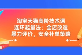 手机项目（14469期）淘宝天猫高阶技术课：连环起量法：全店改造，暴力评价，安全补单策略03-09中创网