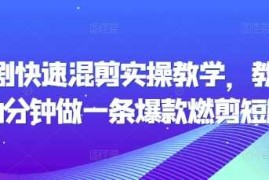 热门项目短剧快速混剪实操教学，教你20分钟做一条爆款燃剪短剧11-29冒泡网