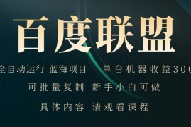 每日百度联盟全自动运行运行稳定单机300+项目稳定新手小白可做03-18福缘网