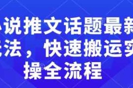 赚钱项目小说推文话题最新玩法，快速搬运实操全流程02-18冒泡网