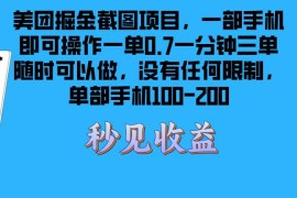 每日（13413期）美团掘金截图项目一部手机就可以做没有时间限制一部手机日入100-20011-21中创网