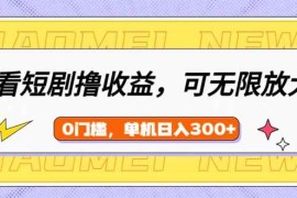 热门项目（14302期）看短剧领收益，可矩阵无限放大，单机日收益300+，新手小白轻松上手02-24中创网