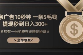 实战（13214期）一条广告十秒钟一条五毛钱日入300+小白也能上手11-04中创网