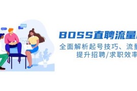 实战BOSS直聘流量秘籍，全面解析起号技巧、流量玩法，提升招聘/求职效率02-07福缘网