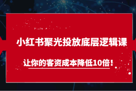 最新项目小红书聚光投放底层逻辑课，让你的客资成本降低10倍！11-19福缘网