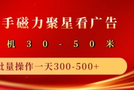 赚钱项目2025磁力聚星广告分成新玩法，单机50+，10部手机矩阵操作日入500+03-17福缘网