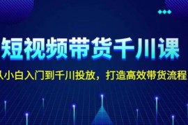 创业项目短视频带货千川课，从小白入门到千川投放，打造高效带货流程12-27福缘网