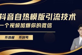 2024最新抖音最新自热模版引流技术，不违规不封号，一个视频加爆你的微信【揭秘】12-07冒泡网