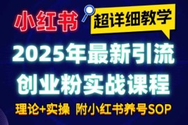 2024最新2025年最新小红书引流创业粉实战课程【超详细教学】小白轻松上手，月入1W+，附小红书养号SOP01-11冒泡网