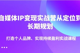 创业项目自媒体IP变现实战营从定位到长期规划，打造个人品牌、实现持续盈利实战课程03-06福缘网