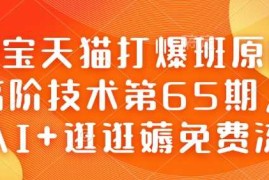 赚钱项目淘宝天猫打爆班原创高阶技术第65期，AI+逛逛薅免费流02-07冒泡网