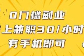 最新项目0门槛副业，线上兼职30一小时，有手机即可【揭秘】03-17冒泡网