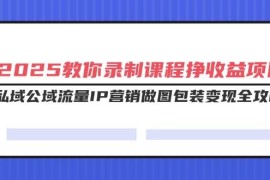 最新项目（14486期）2025教你录制课程挣收益项目，私域公域流量IP营销做图包装变现全攻略03-11中创网