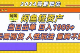 （13181期）咸鱼轻资产当日出单，轻松日入1000+