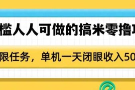 每日0门槛人人可做的搞米零撸项目，无限任务，单机一天闭眼收入50+01-05冒泡网