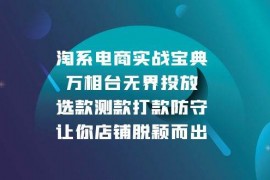 实战（13701期）淘系电商实战宝典：万相台无界投放，选款测款打款防守，让你店铺脱颖而出12-17中创网