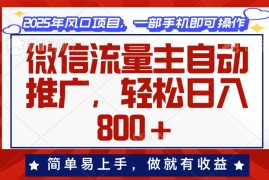 简单项目（13993期）微信流量主自动推广，轻松日入800+，简单易上手，做就有收益。01-17中创网