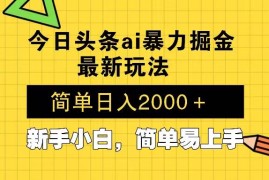 热门项目（13797期）今日头条最新暴利掘金玩法Al辅助，当天起号，轻松矩阵第二天见收益，…12-24中创网