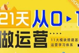 赚钱项目21天从0-1做运营，11大维度搭建基础运营学习体系12-21冒泡网