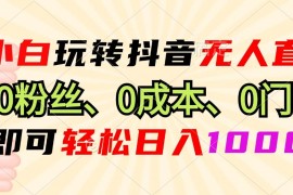 每日（13720期）小白玩转抖音无人直播，0粉丝、0成本、0门槛，轻松日入1000+12-18中创网