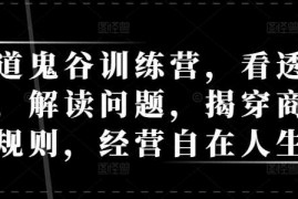 创业项目天道鬼谷训练营，看透规律，解读问题，揭穿商业规则，经营自在人生12-18冒泡网