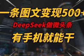 手机创业一条图文变现5张，DeeSeep微头条，有手机就能做02-25冒泡网