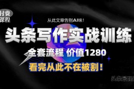 热门项目11月最新头条1280付费课程，手把手教你日入300+ 教你写一篇没有“AI味的文章”，附赠独家指令【揭秘】11-02冒泡网