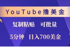 最新项目YouTube复制粘贴撸美金，5分钟就熟练，1天收入700美金！！收入无上限，可批量！01-04福缘网