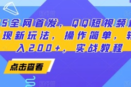 实战2025全网首发，QQ短视频爆火评论变现新玩法，操作简单，轻松日入200+，实战教程12-25冒泡网