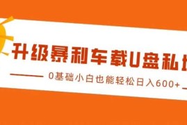 2024最新升级暴利车载U盘私域玩法，0基础小白也能轻松日入多张【揭秘】11-24冒泡网