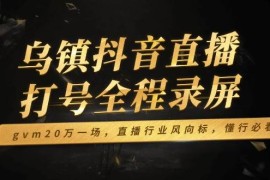 热门项目（14014期）乌镇抖音直播打号全程录屏，gvm20万一场，直播行业风向标，懂行必看01-21中创网